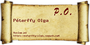Péterffy Olga névjegykártya