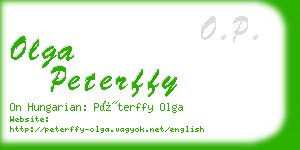 olga peterffy business card